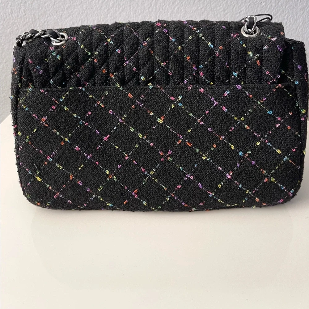 Karl Lagerfeld Black Multicolor Quilted Shoulder Bag - Picture 5 of 11